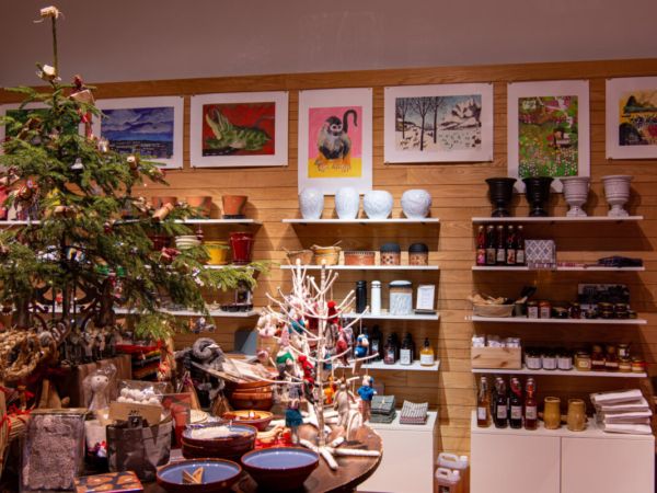 Museets butik julen 2020.